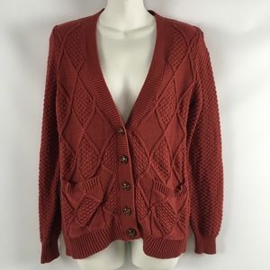 BDG Maroon Oversized Cardigan Sweater Pockets Size XS